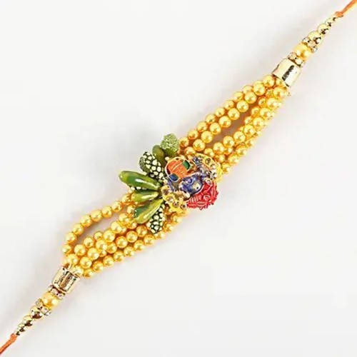 Vibrant Ganesha Rakhi & Cashew Jar