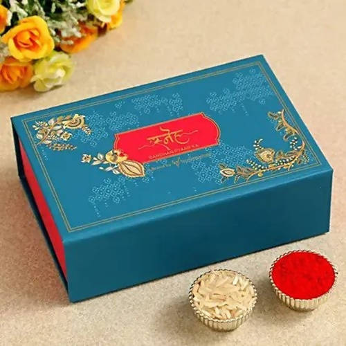Folk Style Lumba Rakhi Set & Almonds Jar