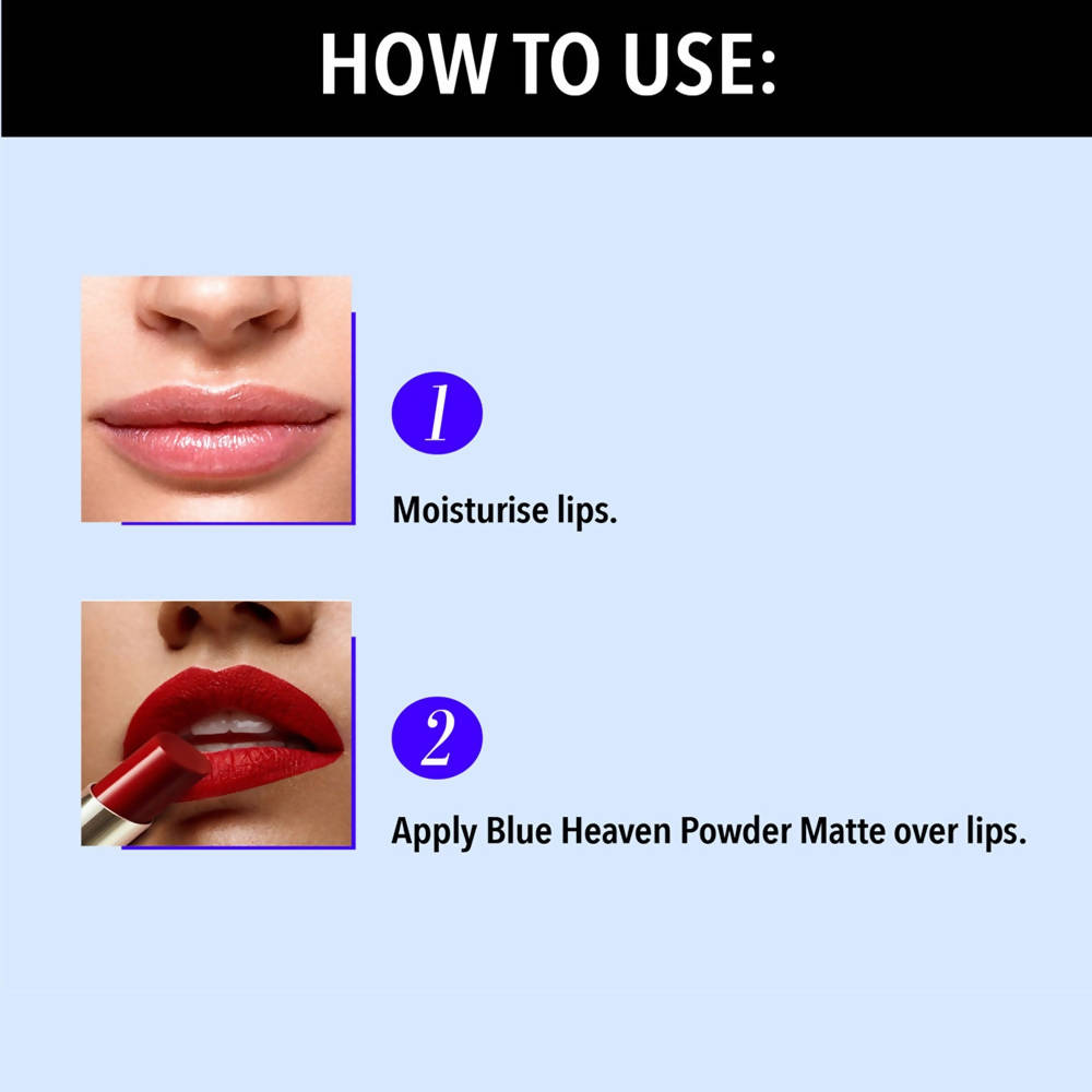 Blue Heaven Powder Matte Lipstick Flaming Red