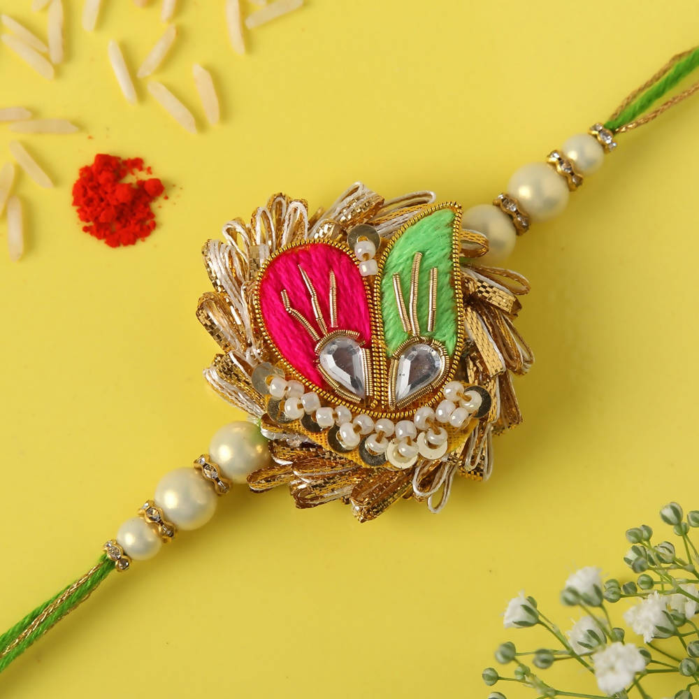 Ethnic Zardosi Rakhi & Almonds Jar