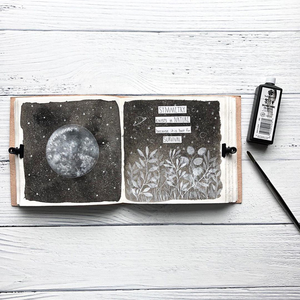 Moon Phases 7x7 Leather Journal | Embossed Square Dream & Reflection Diary
