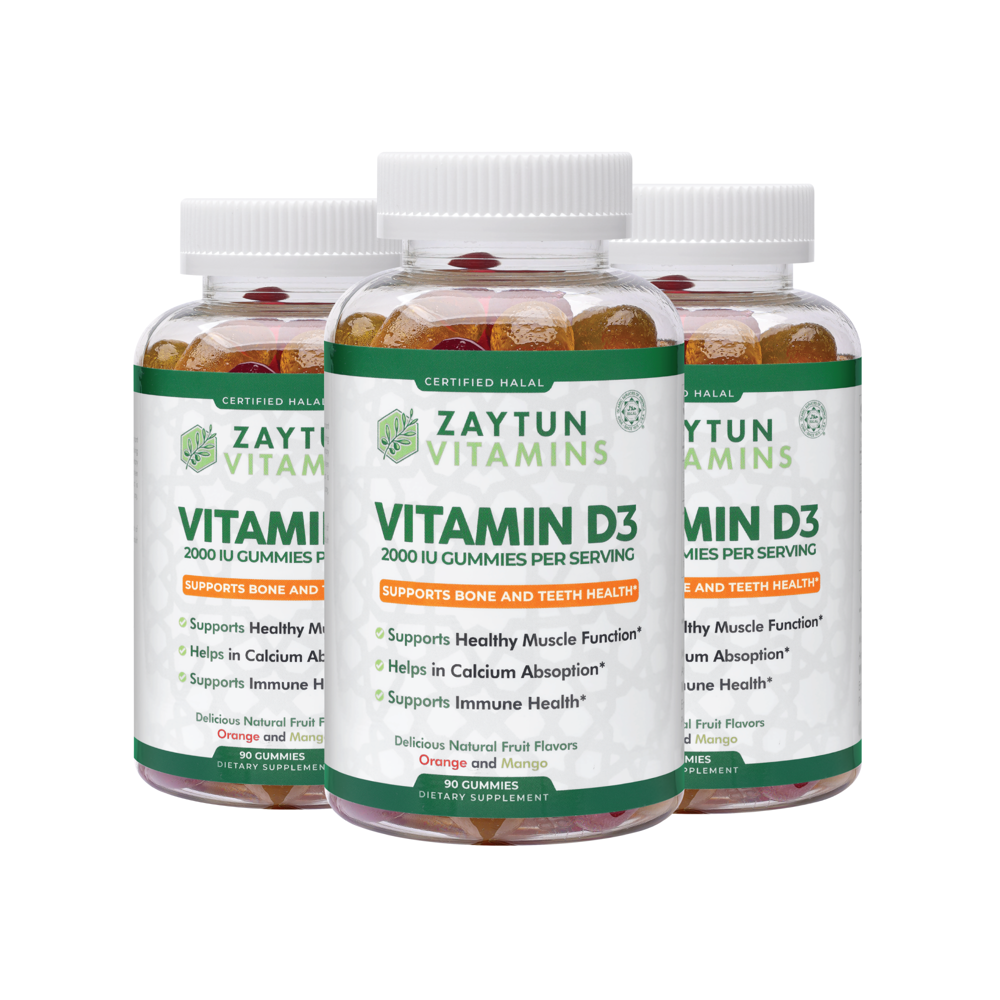 Halal Vitamin D3 2000IU Gummies (3Pack)