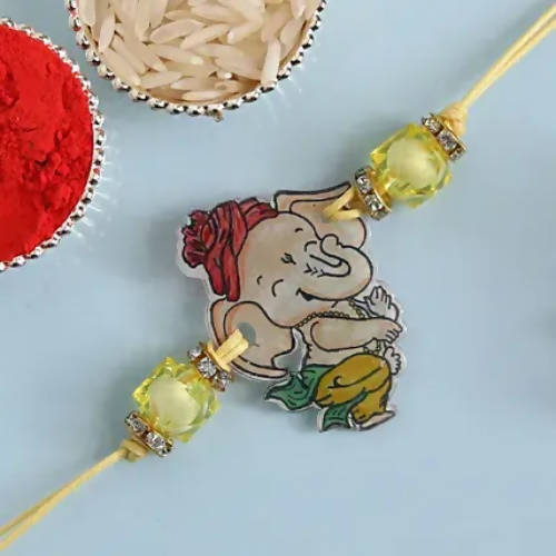 Bal Ganesha Rakhi & Kaju Rolls Box