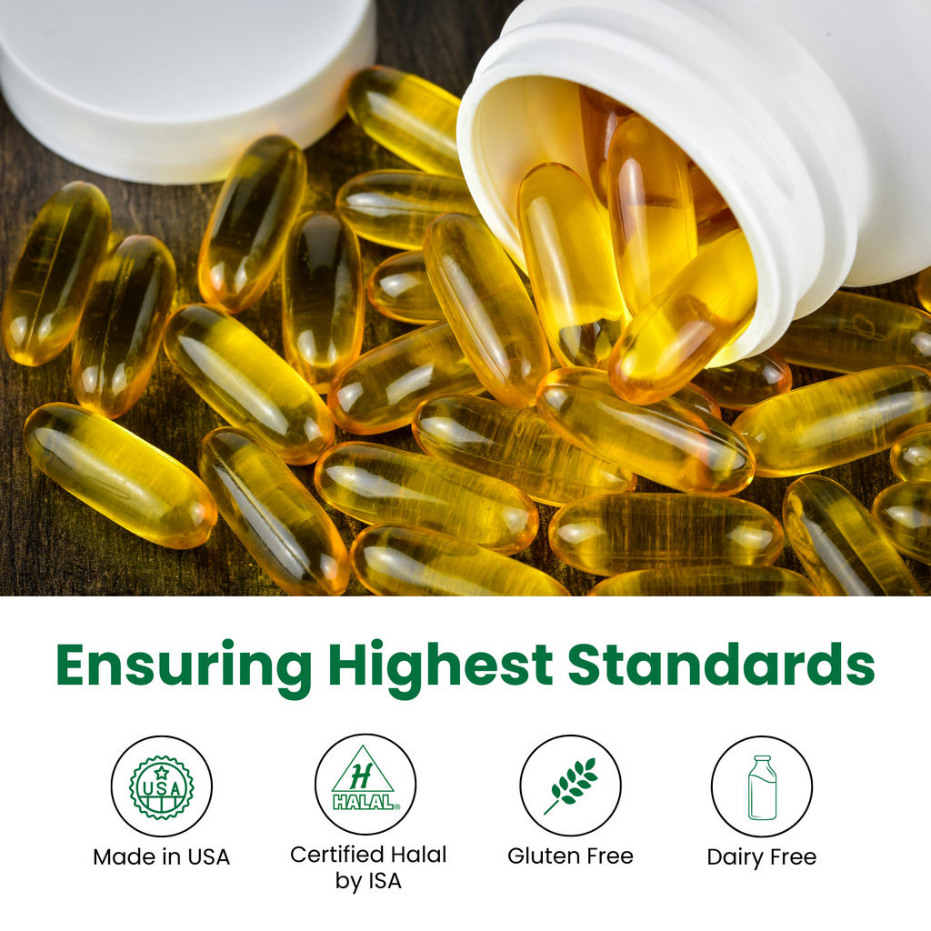Halal Fish Oil Omega-3 (Halal Gelatin) Softgels (3Pack)