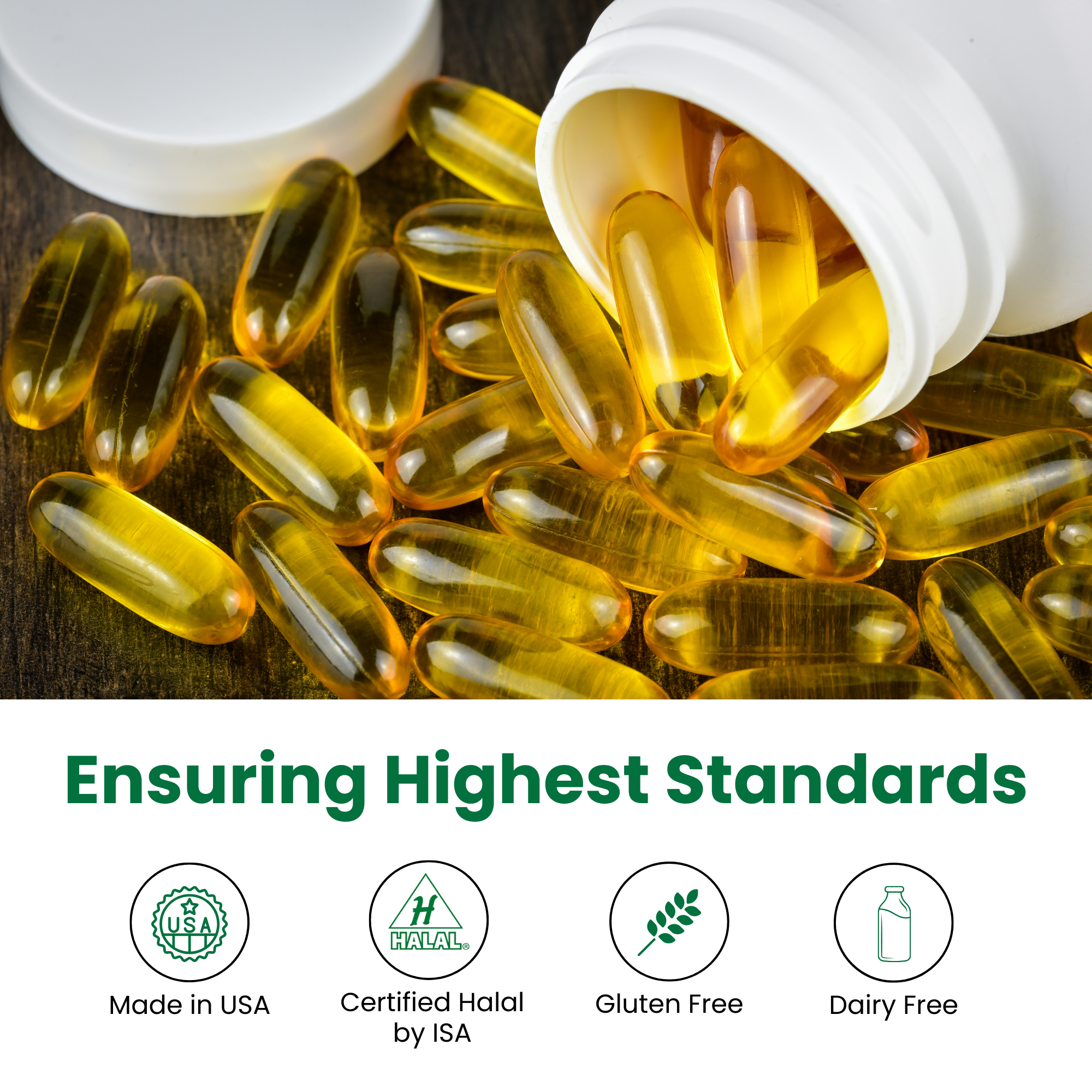 Halal Fish Oil Omega-3 (Halal Gelatin) Softgels (3Pack)