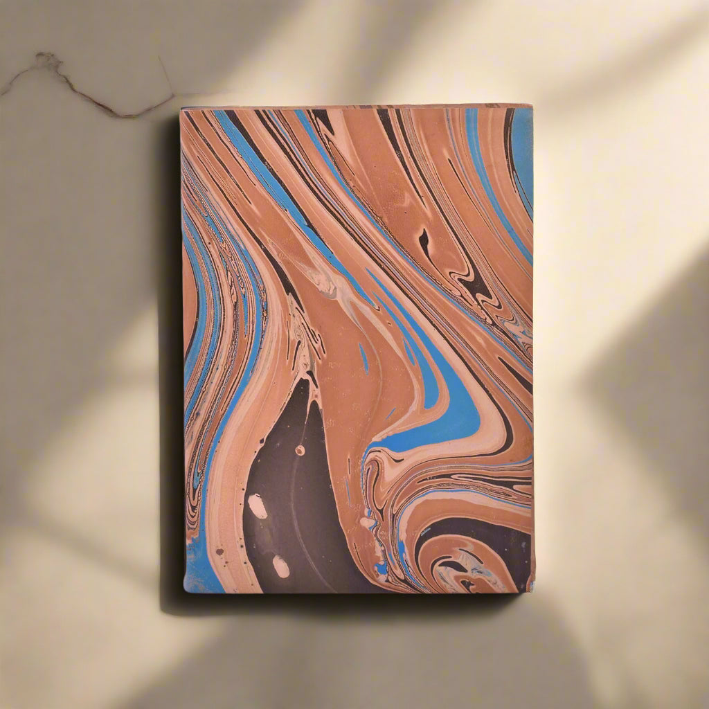 Unique Marbled Leather Journal - Handcrafted 5x7 with Tree-Free Paper