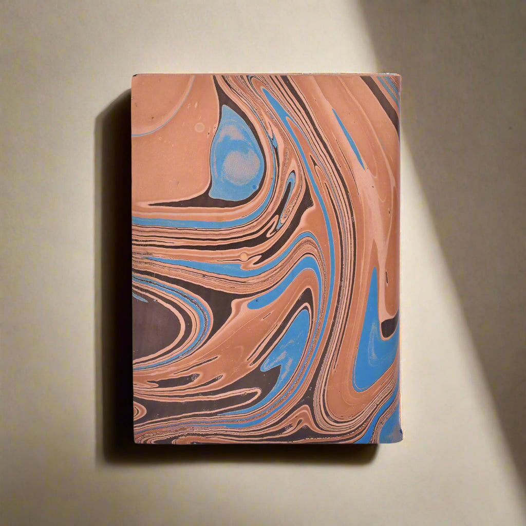 Unique Marbled Leather Journal - Handcrafted 5x7 with Tree-Free Paper