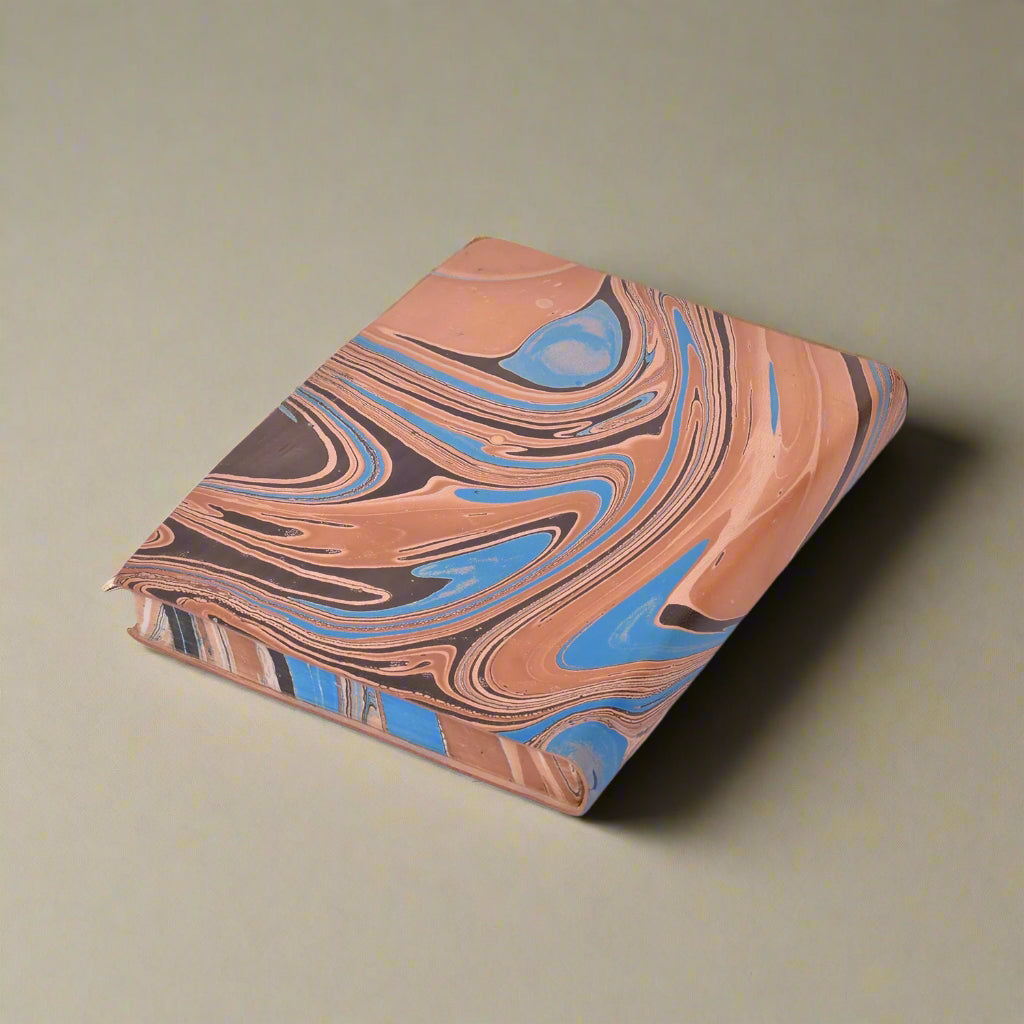 Unique Marbled Leather Journal - Handcrafted 5x7 with Tree-Free Paper
