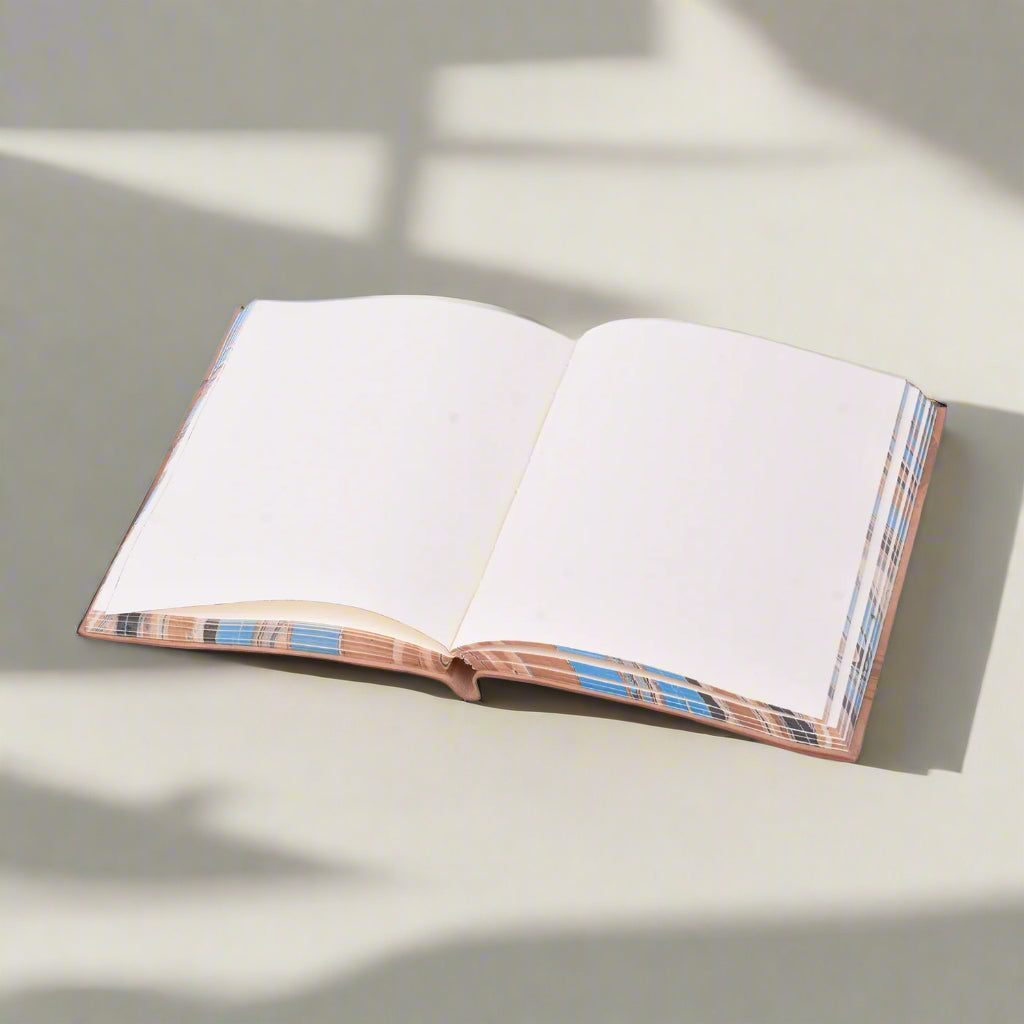 Unique Marbled Leather Journal - Handcrafted 5x7 with Tree-Free Paper