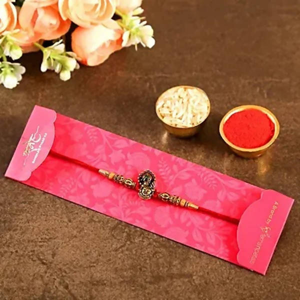 Serene Lord Krishna Rakhi & Kaju Roll Box
