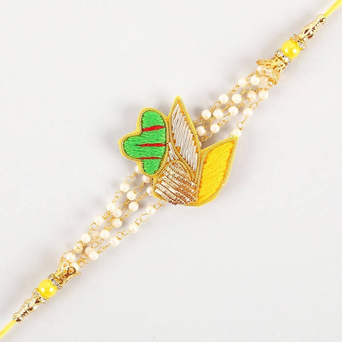 Meenakari Glimming Rakhi & Almonds Jar