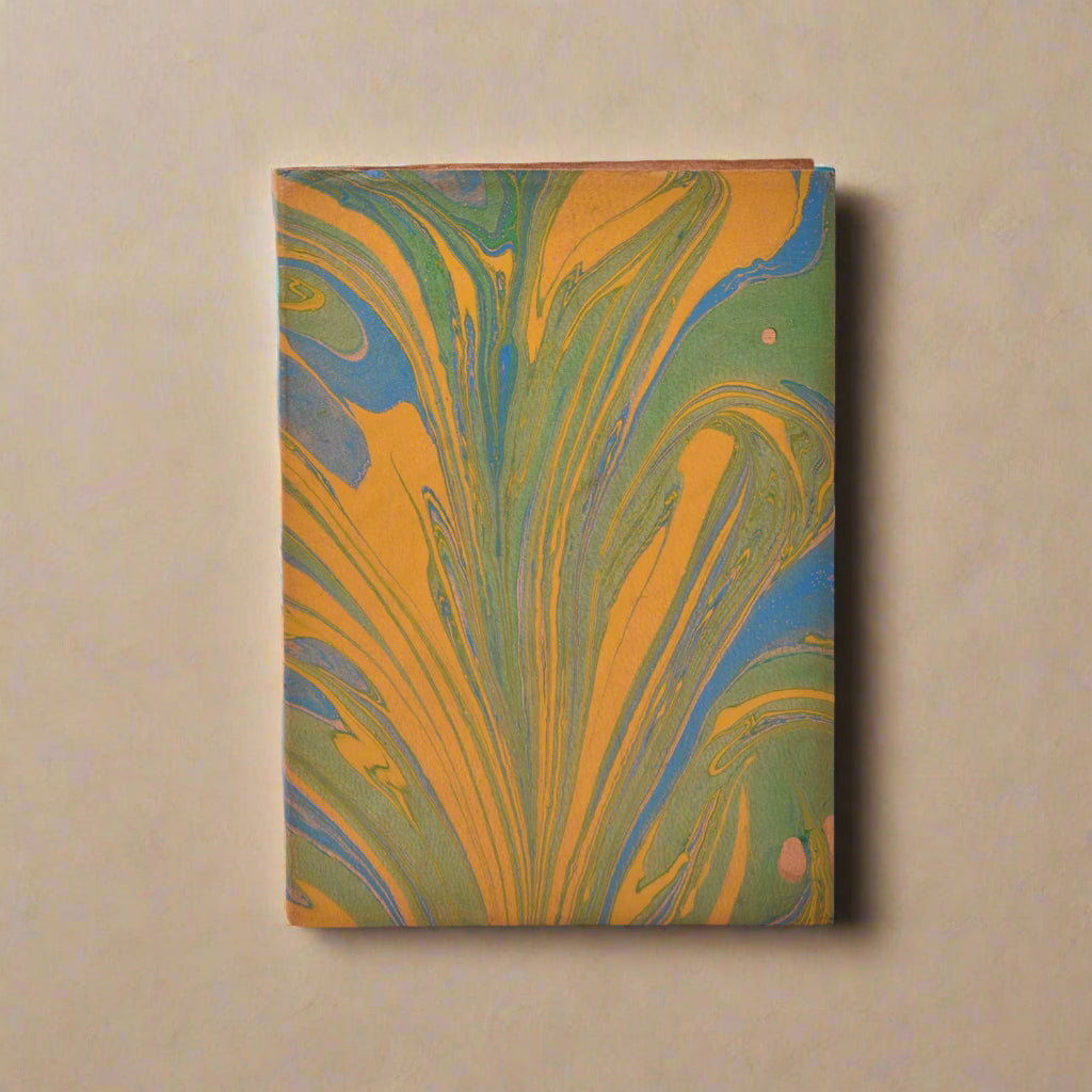 Unique Marbled Leather Journal - Handcrafted 5x7 with Tree-Free Paper