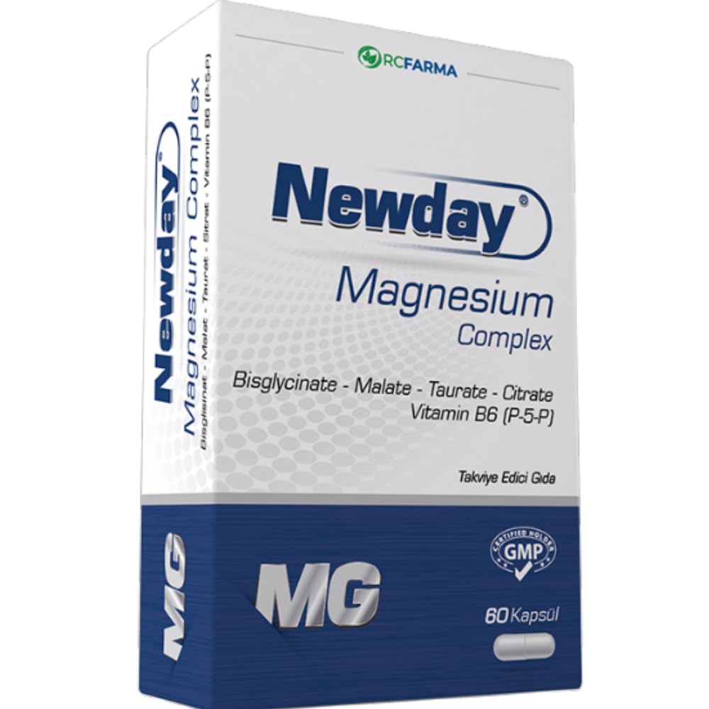 Newday Magnesium Complex Supplement with Vitamin B6 - 60 Capsules, Halal Certified, Titanium Dioxide Free