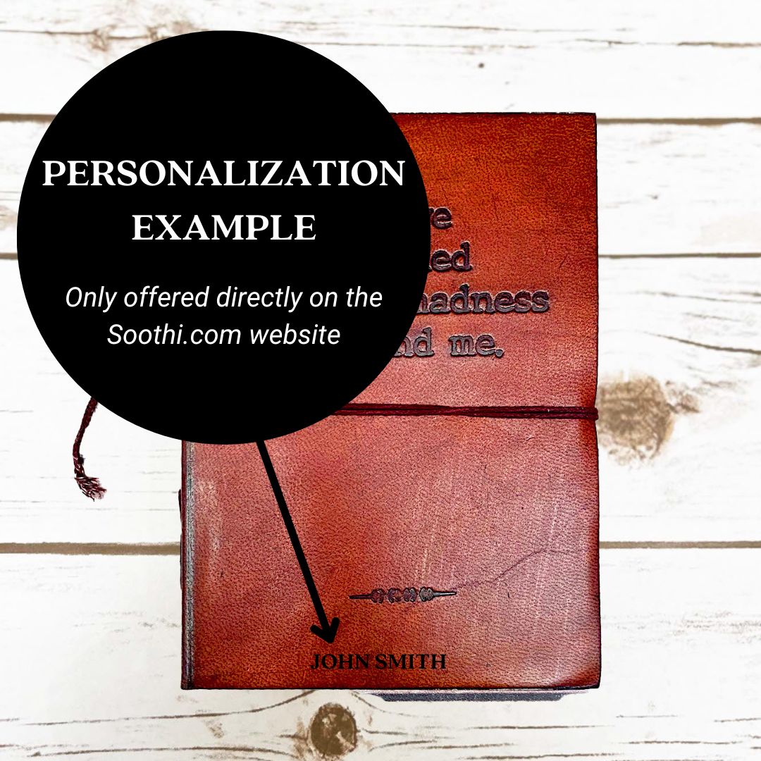 Madness Quote Leather Journal - 5x7 Lined