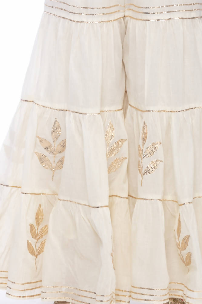 Mominos Fashion Cotton Off White Gotta Work Sharara