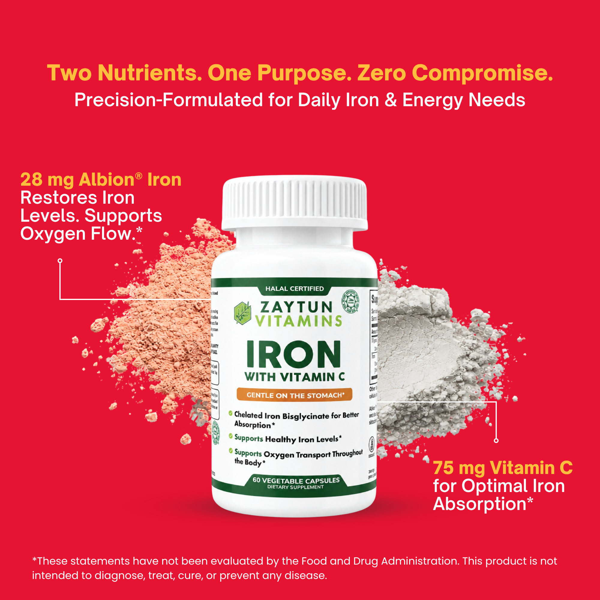 Halal Iron + Vitamin C Capsules