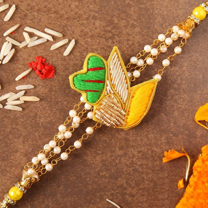 Meenakari Glimming Rakhi & Almonds Jar