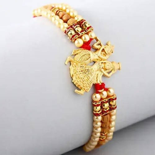 Krishna Designer Rakhi and Almond Treat Chocolate