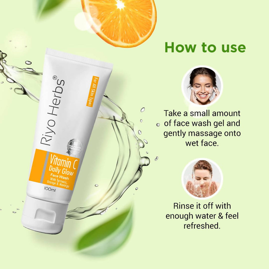 Riyo Herbs Vitamin C Daily Glow Face Wash With Turmeric, Orange & Moringa