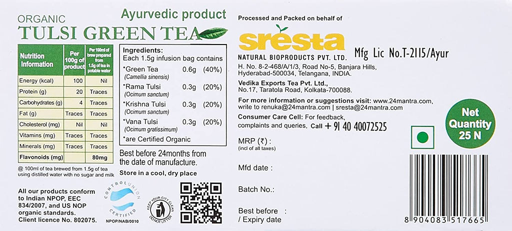 24 Mantra Organic Tulsi Green Tea
