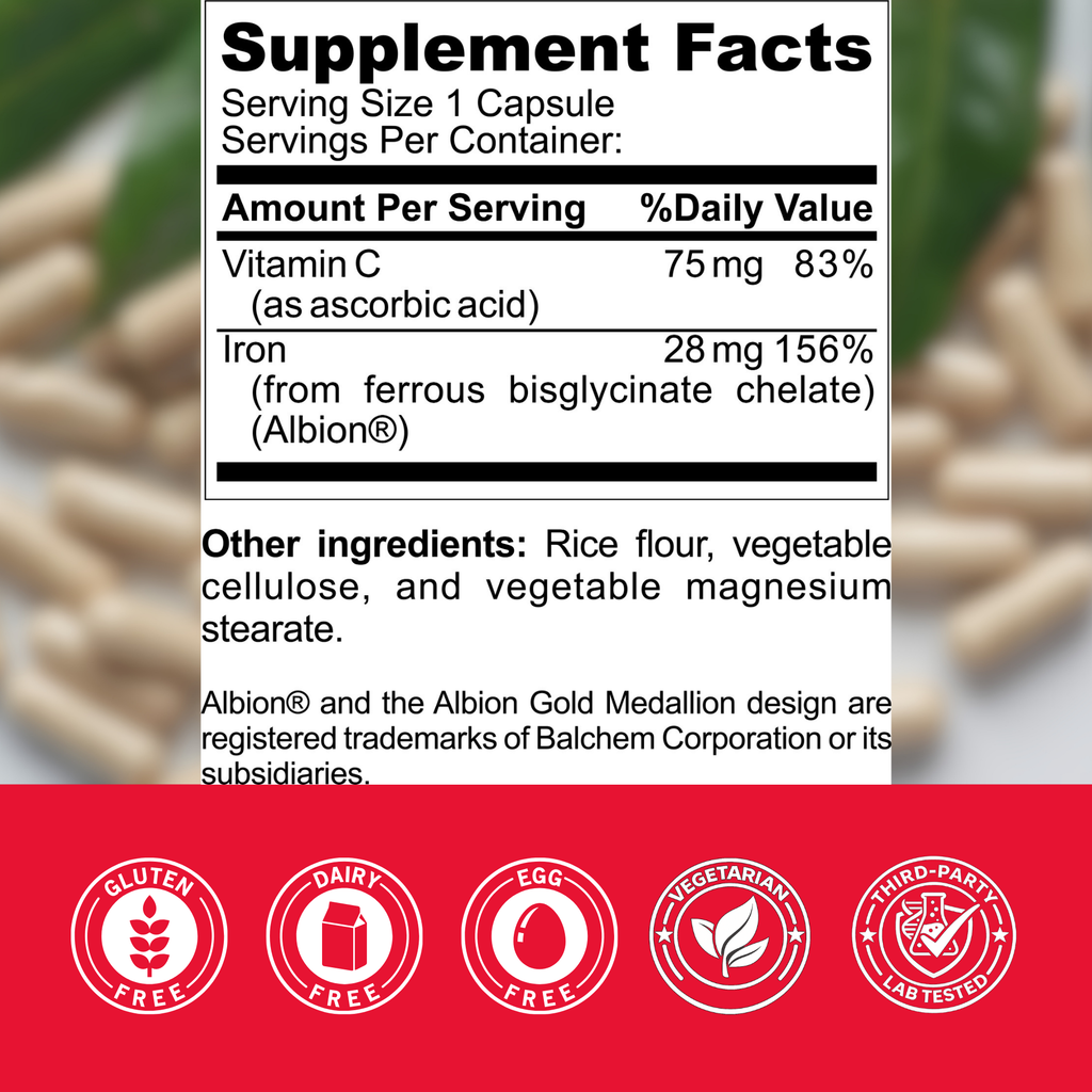 Halal Iron + Vitamin C Capsules