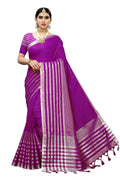 Vamika Purple Cotton Silk Weaving Saree (Twitter Purple)