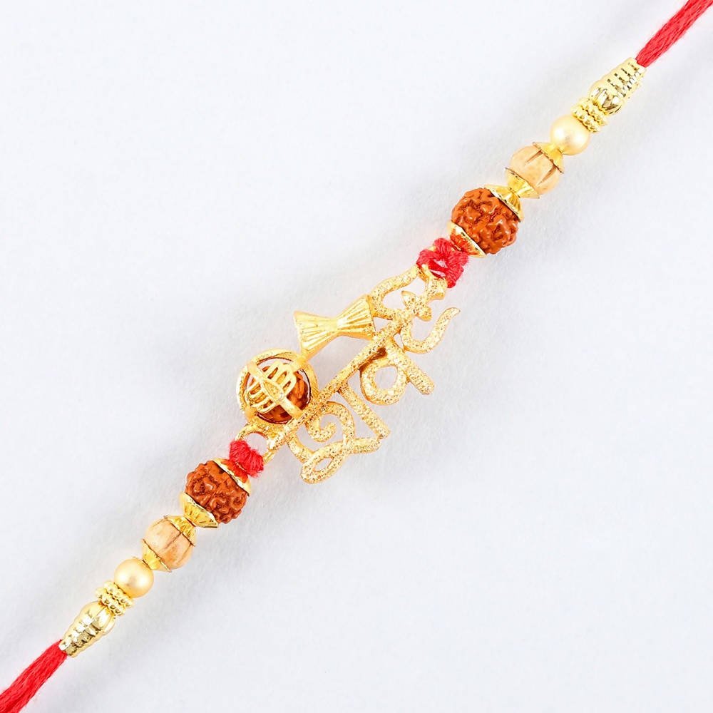 Auspicious Lord Shiv Rakhi & Kaju Roll Box