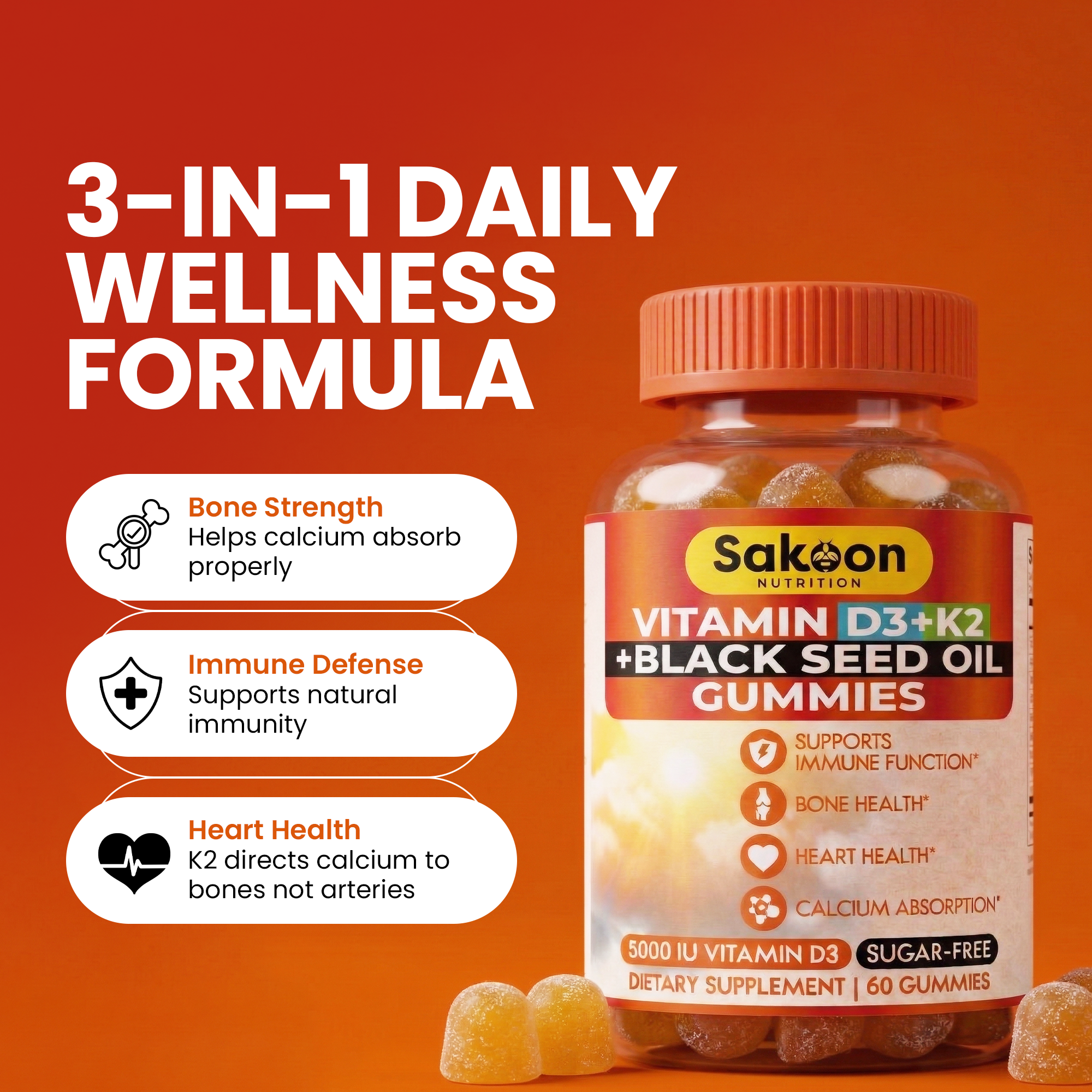 Sugar Free 5000 IU Vitamin D3 Gummies