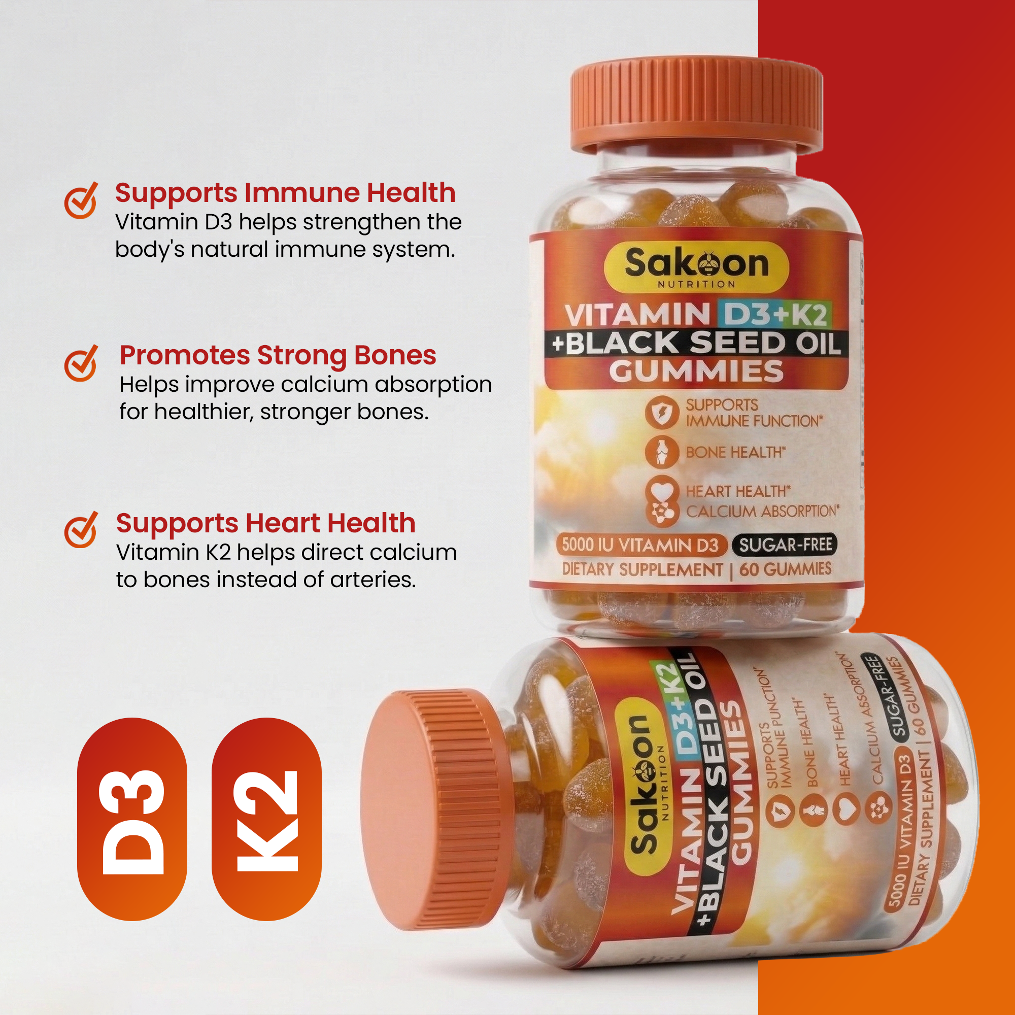 Sugar Free 5000 IU Vitamin D3 Gummies