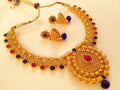 Pink & Blue Kemp Bridal Necklace Set