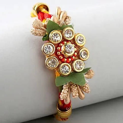Designer Antique Rakhi & Fruit N Nut Chocolates