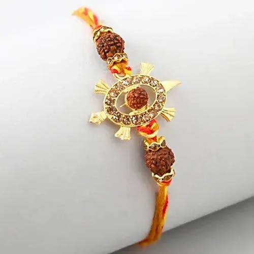 Rudraksha Royal Design Rakhi & Cashew Jar