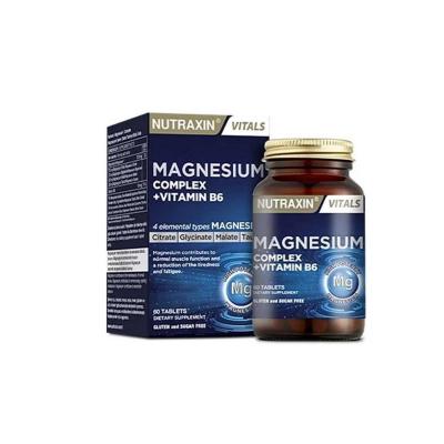 Nutraxin Magnesium Complex + Vitamin B6: Halal, Gluten & Sugar-Free, Boosts Energy & Overall