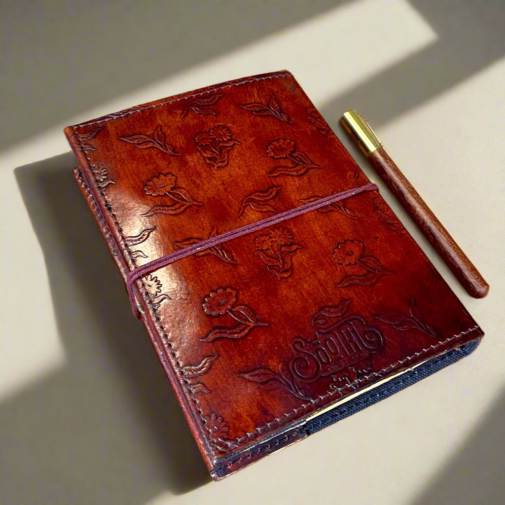 Emily Dickinson Refillable Leather Journal - "Forever Is Composed Of Now"