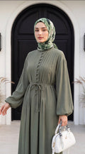 Pleated Button-Front Maxi Dress