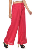 Mominos Fashion Moeza Reyon Cotton Magenta Cut Work Palazzo