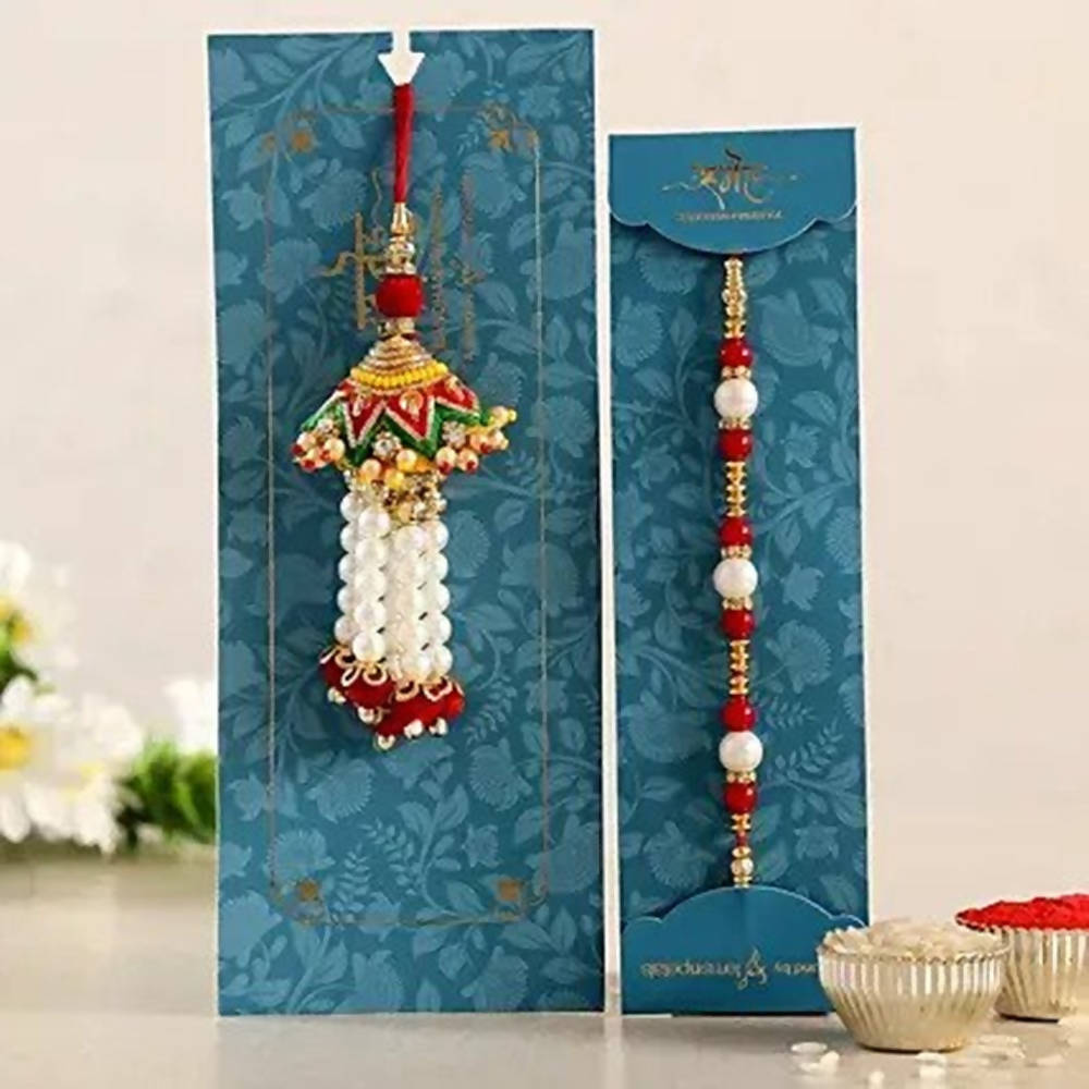 Pearl Lumba Rakhi Set And Dairy Milk Combo