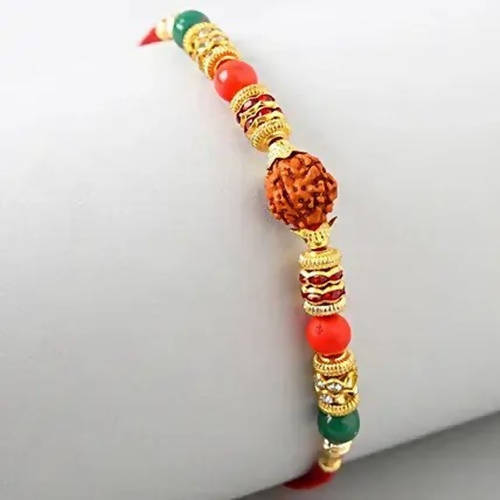 Rudraksha Rakhi & Bro Love U Amul Chocolate Sleeve