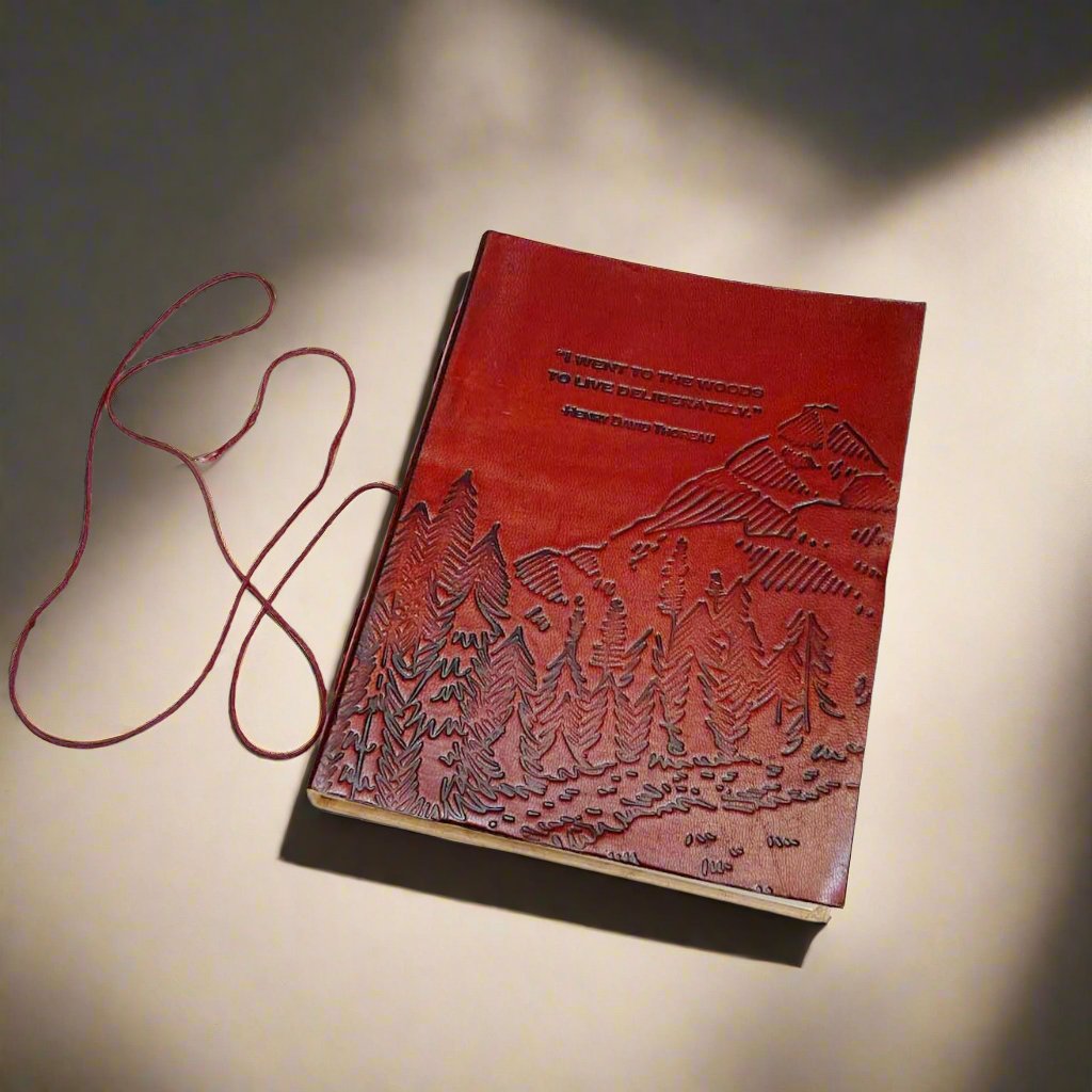 Henry David Thoreau Leather Journal - "I Went to the Woods to Live Deliberately"