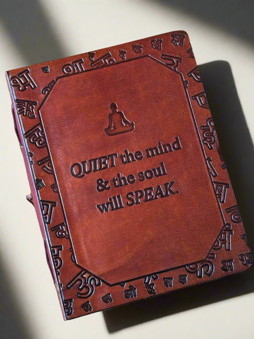 Quiet the Mind Leather Journal - Mindfulness & Spiritual Growth