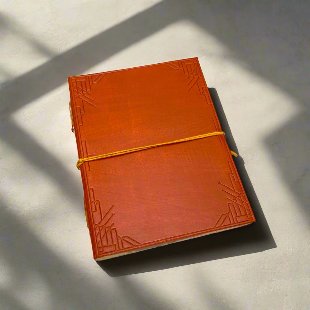 Plain Cover Leather Journal with Lined Pages