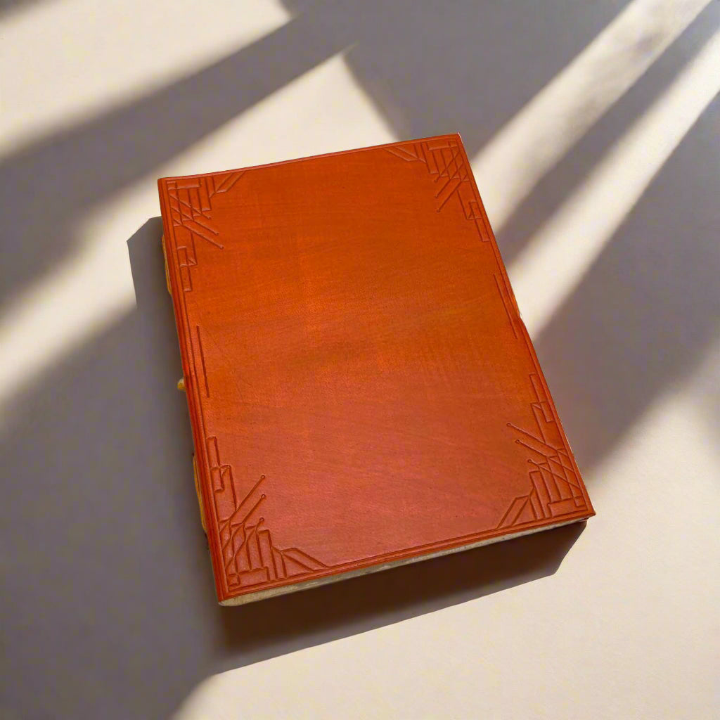 Plain Cover Leather Journal with Lined Pages