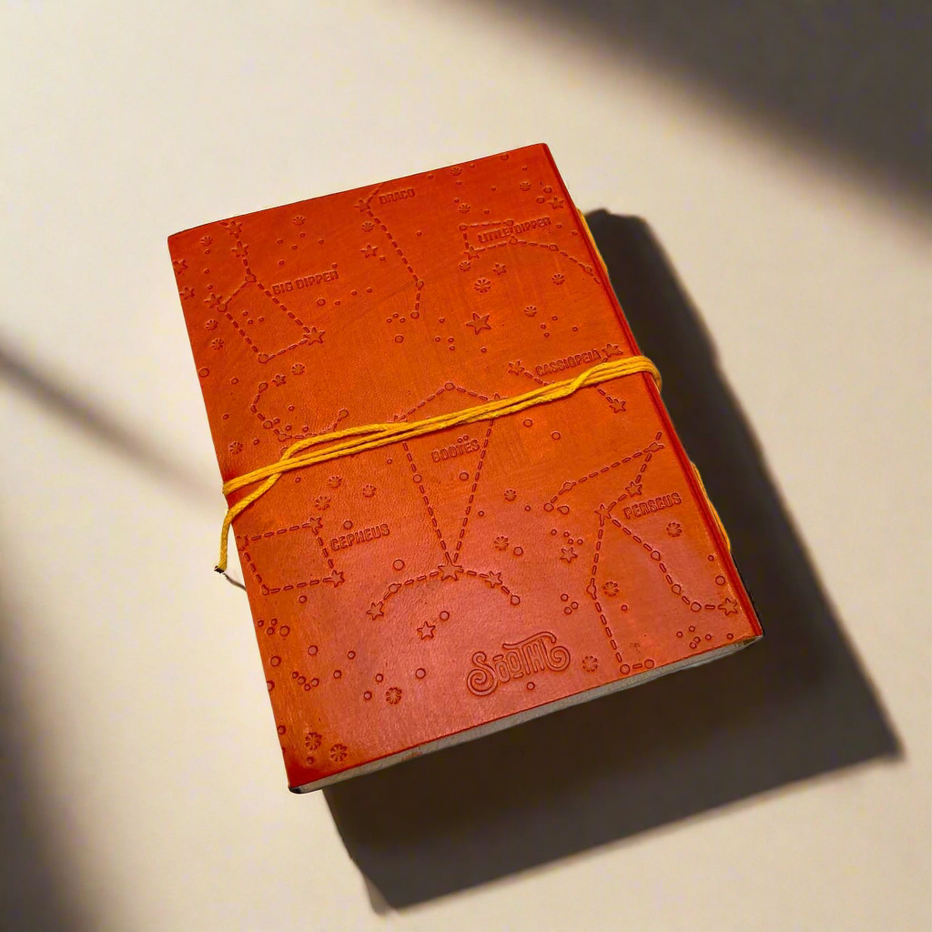 Plain Cover Leather Journal with Lined Pages