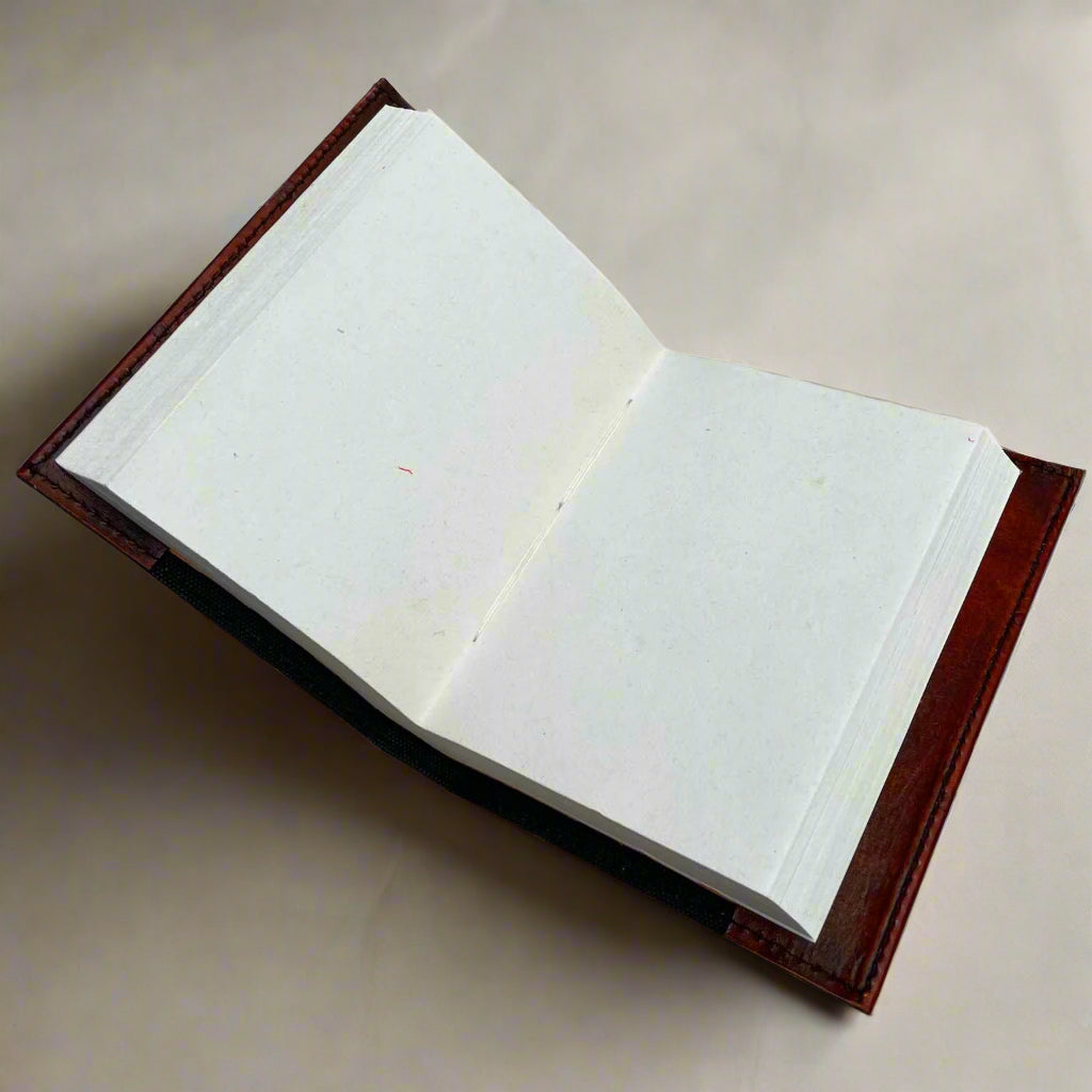 Robert Frost Refillable Leather Journal - "The Woods Are Lovely" Quote