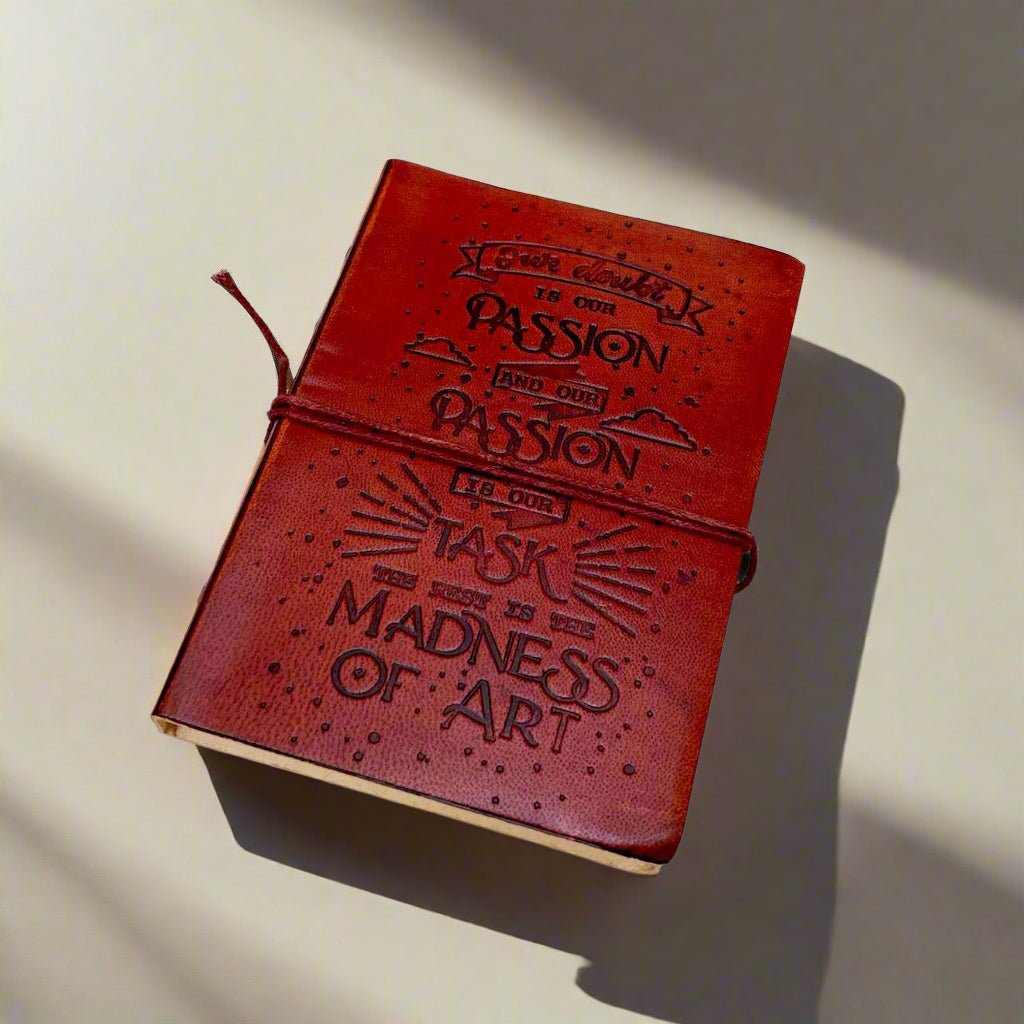 Henry James Quote Leather Journal - "Our Doubt is Our Passion" for Artists & Writers