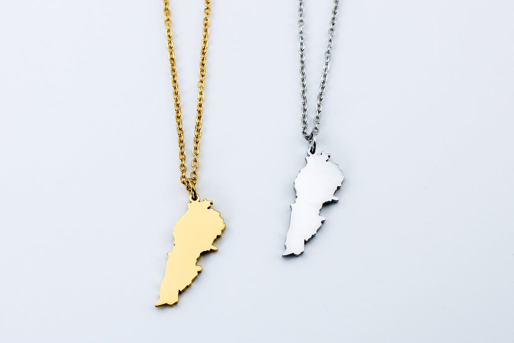 Lebanon Map Pendant Necklace