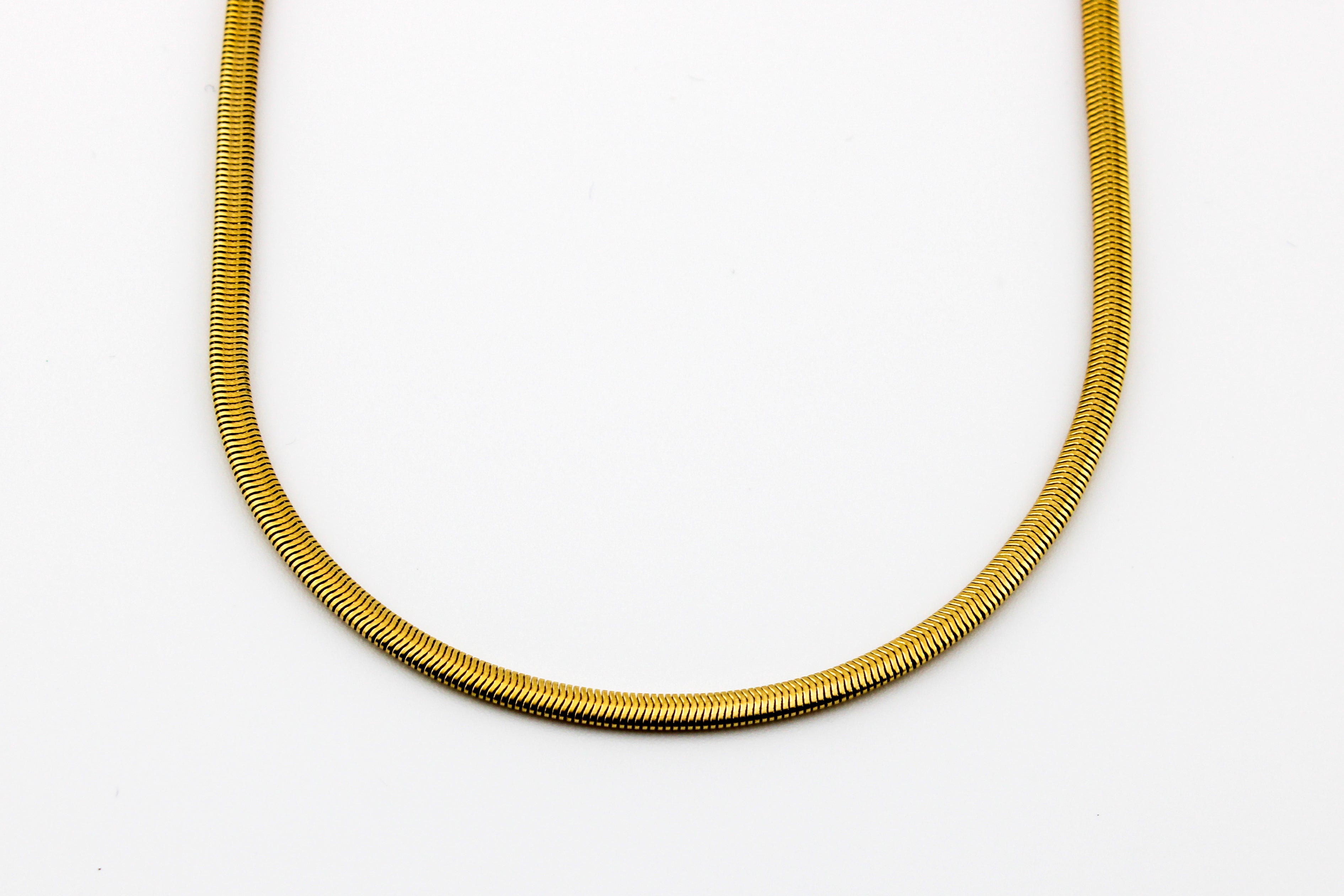 Rounded Gold Herringbone Chain