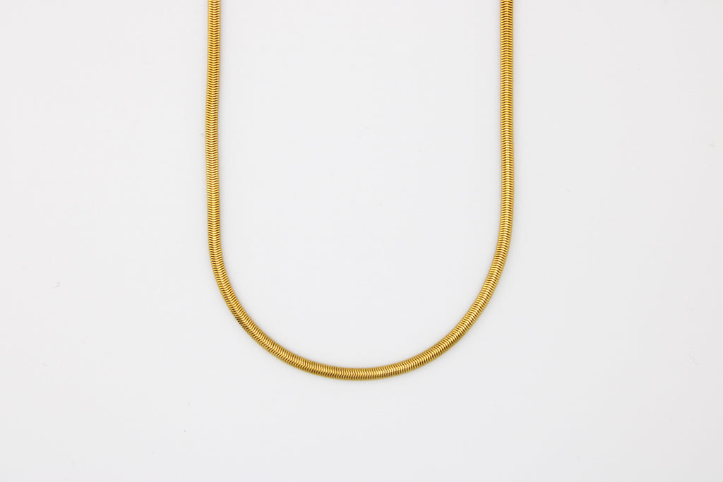 Rounded Gold Herringbone Chain