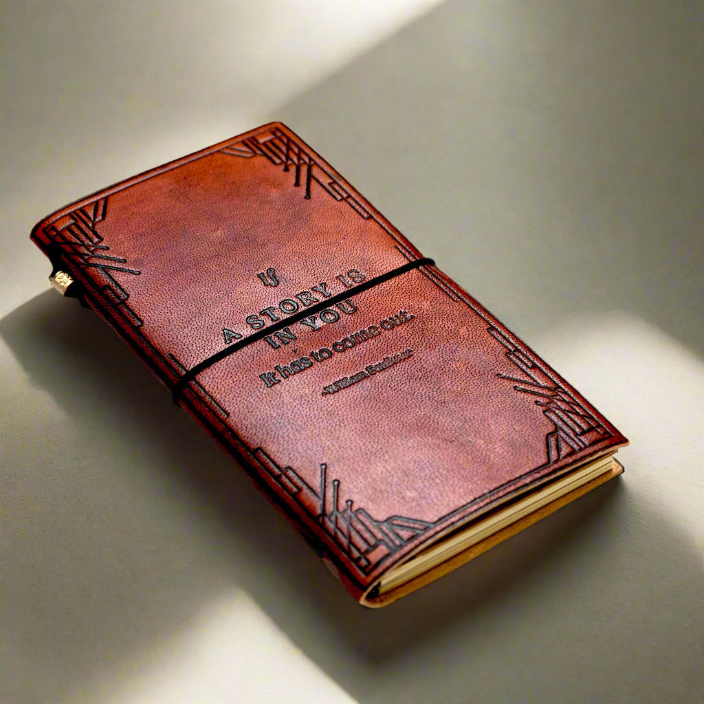 Quote Traveler's Notebook | Handmade Leather Journal with Debossed Quotes