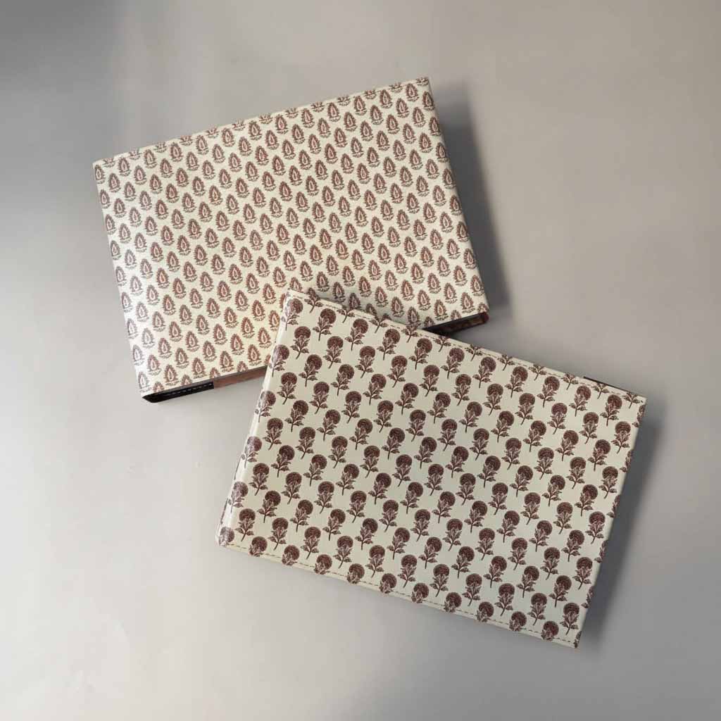 Jaipur Pattern Leather Sketchbook | 10x7 Landscape, Refillable